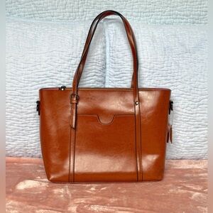 BOUTIQUE - Brown Leather Tote Purse